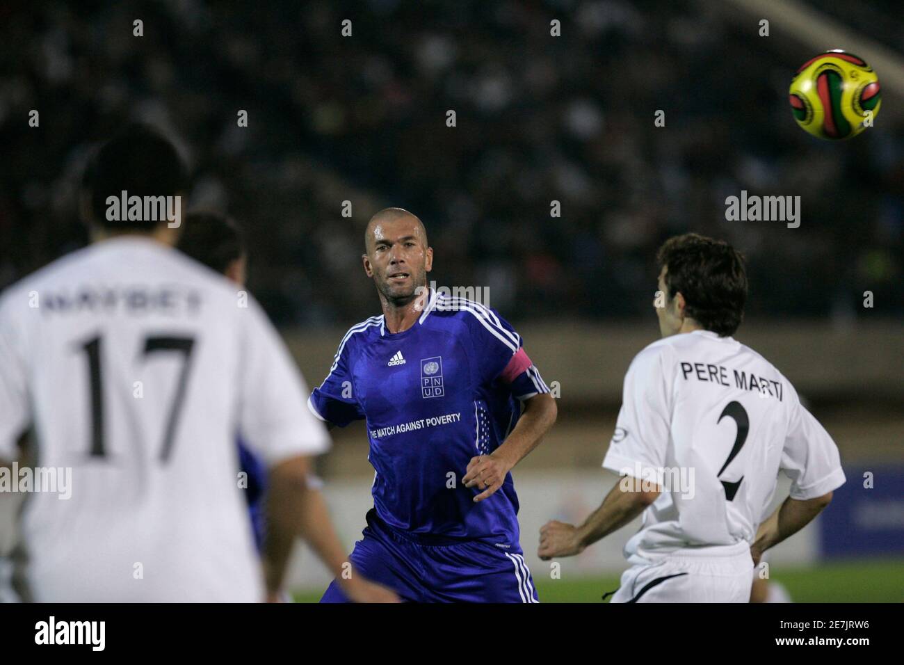 Zinedine Zidane of France participates in the sixth "Match against Poverty"  in Fes, November 17, 2008. As Goodwill Ambassadors for the United Nations  Development Programme (UNDP), soccer stars Ronaldo and Zidane captained