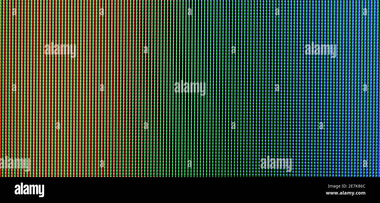Abstract macro phototexture of yellowgreen pixels of the TV Stock