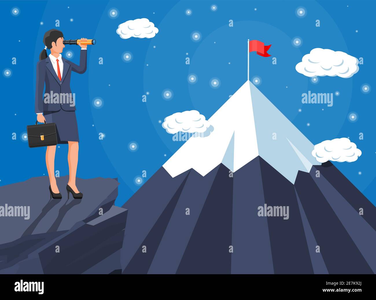 Cartoon woman looking up sky hi-res stock photography and images - Alamy
