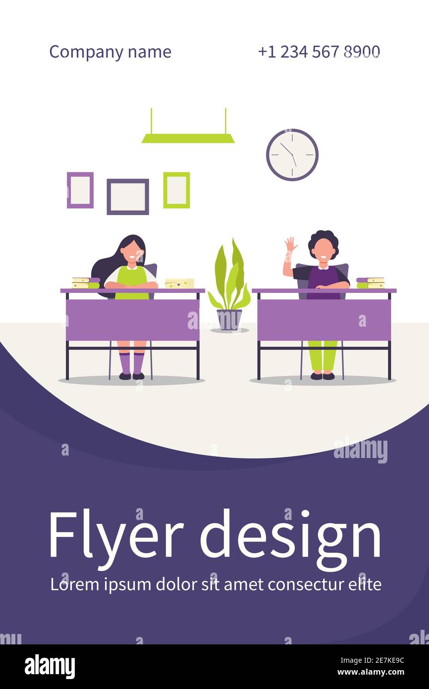 Happy Pupils Studying In Classroom Isolated Flat Vector Illustration Cartoon Children Characters Sitting At Tables In School Lesson Study Exam And Stock Vector Image Art Alamy