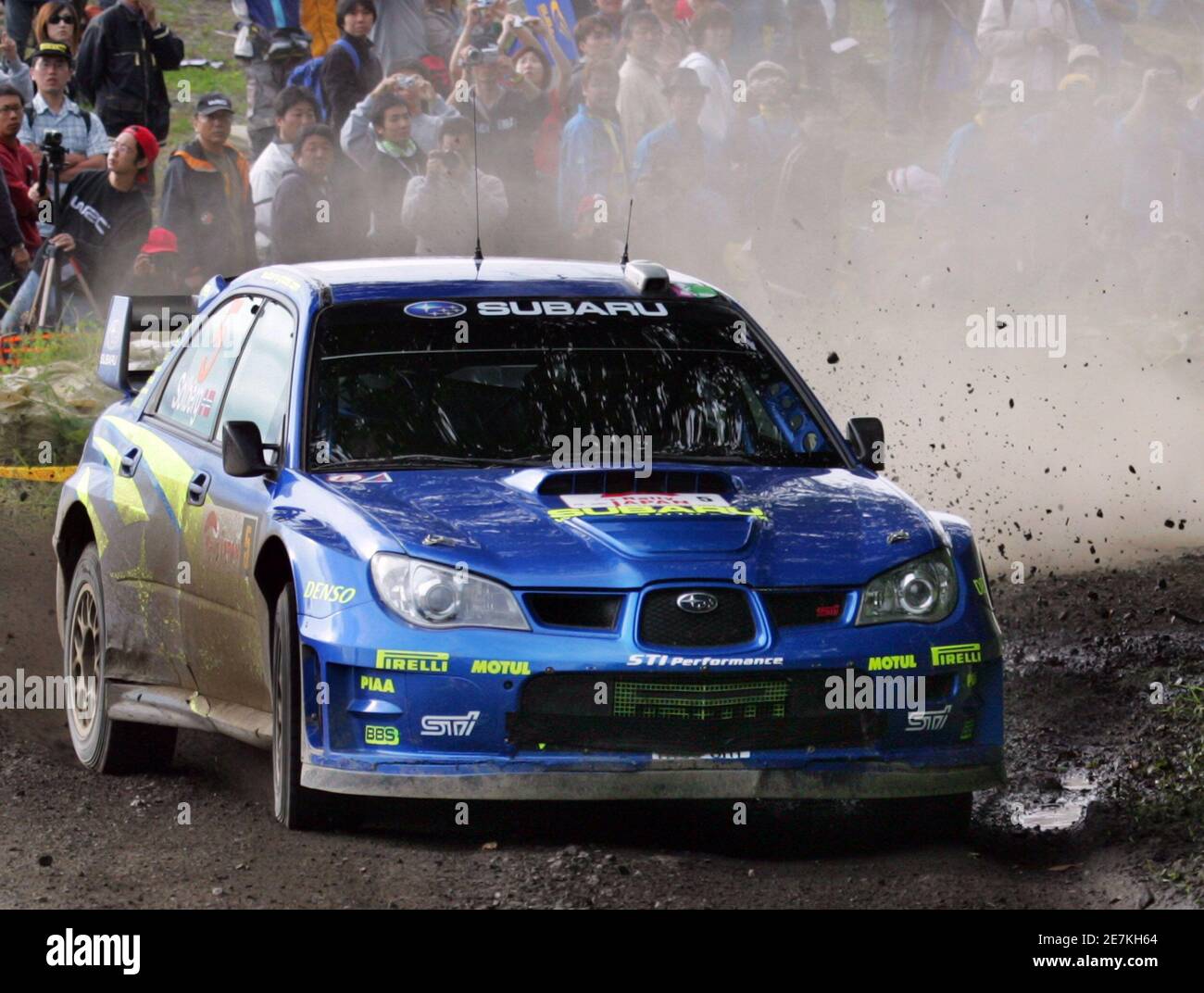 Subaru's WRC driver Petter Solberg and his co-driver Phil Mills of Britain power through a corner in their Subaru Impreza WRC 2006 in Special Stage 23 during the third leg of the Subaru's WRC driver Petter Solberg and his co-driver Phil Mills of Britain power through a corner in their Subaru Impreza WRC 2006 in Special Stage 23 during the third leg of the