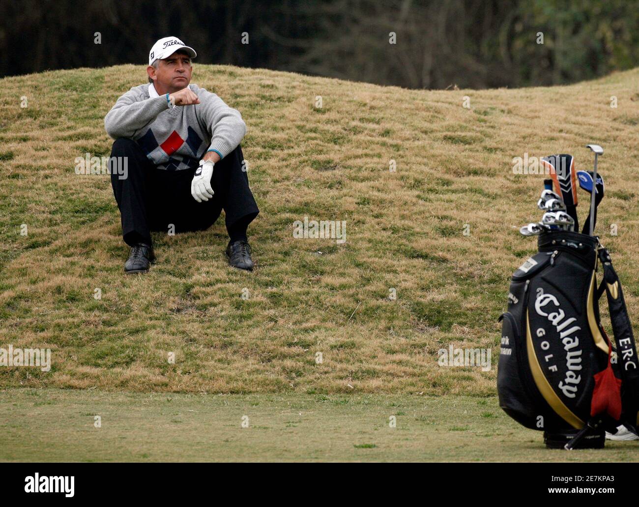 South Africa s Hendrik Buhrmann Waits For Another Player To Putt On The 