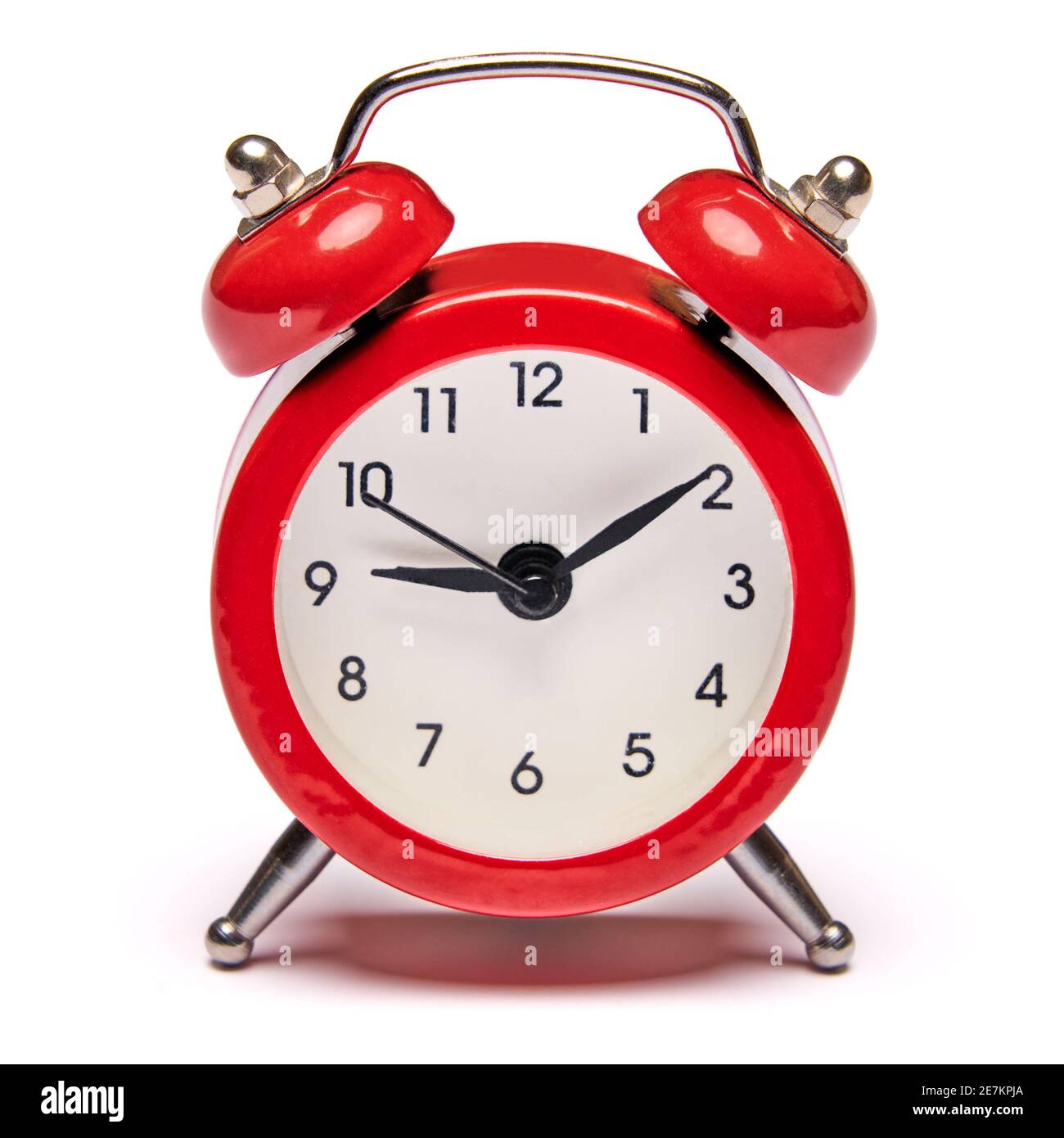 Red vintage alarm clock isolated on white background with clipping path Stock Photo Alamy