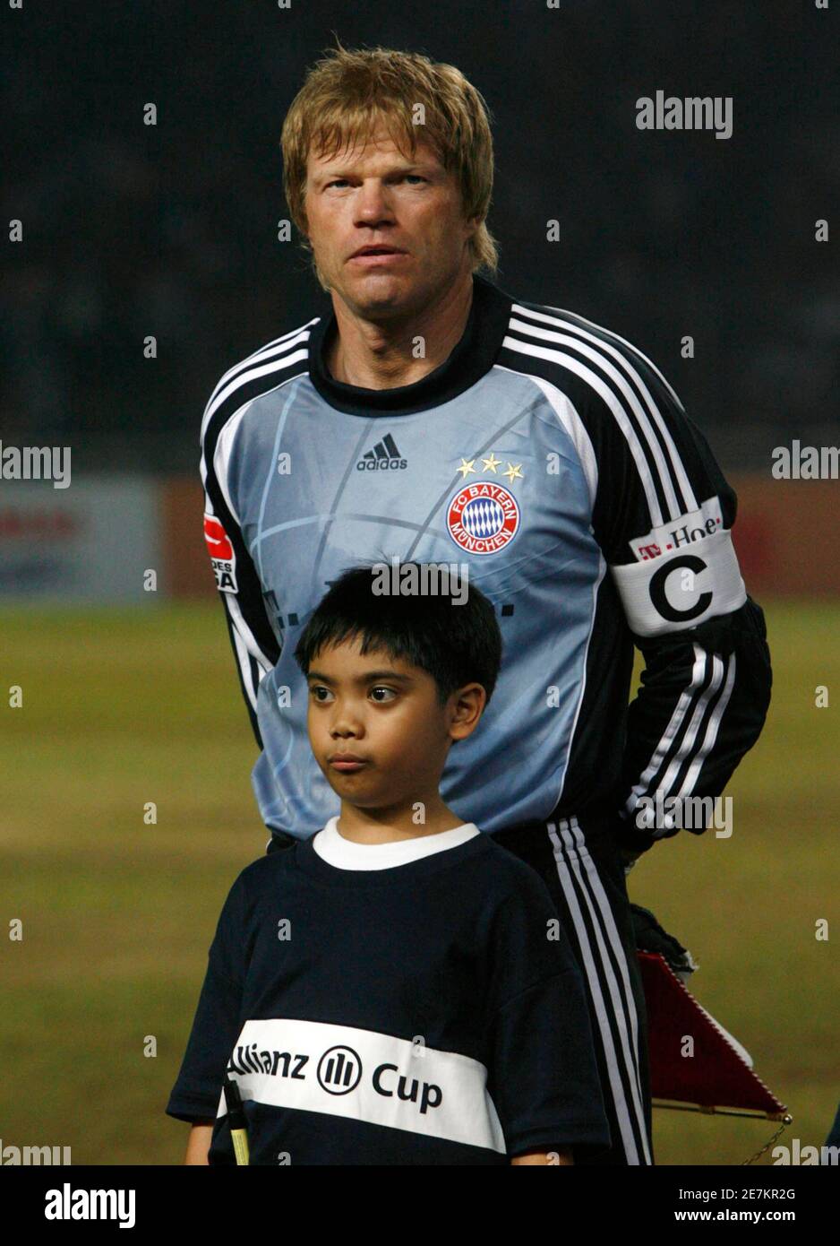 Oliver Kahn Team Captain And Goalkeeper Of Bayern Munich Stand Before The Soccer Match Against The Indonesian National Team At Senayan Stadium In Jakarta May 21 08 The German Club Bayern Munich Oliver Kahn Team Captain And Goalkeeper Of Bayern Munich Stand Before The Soccer Match Against The Indonesian National Team At Senayan Stadium In Jakarta May 21 08 The German Club Bayern Munich