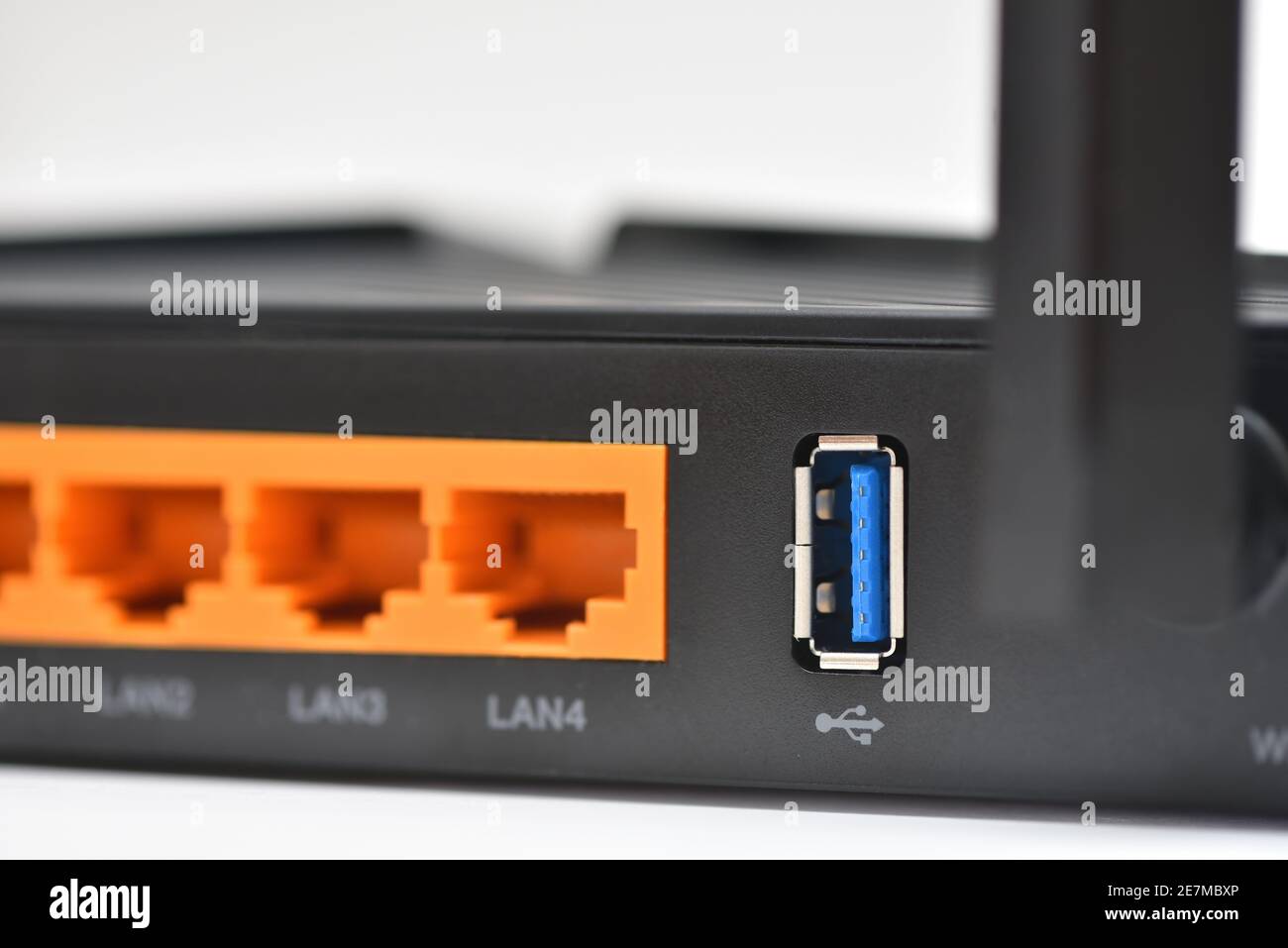 Usb 3.0 port for a flash card or disk on a modern wi-fi router Stock Photo  - Alamy