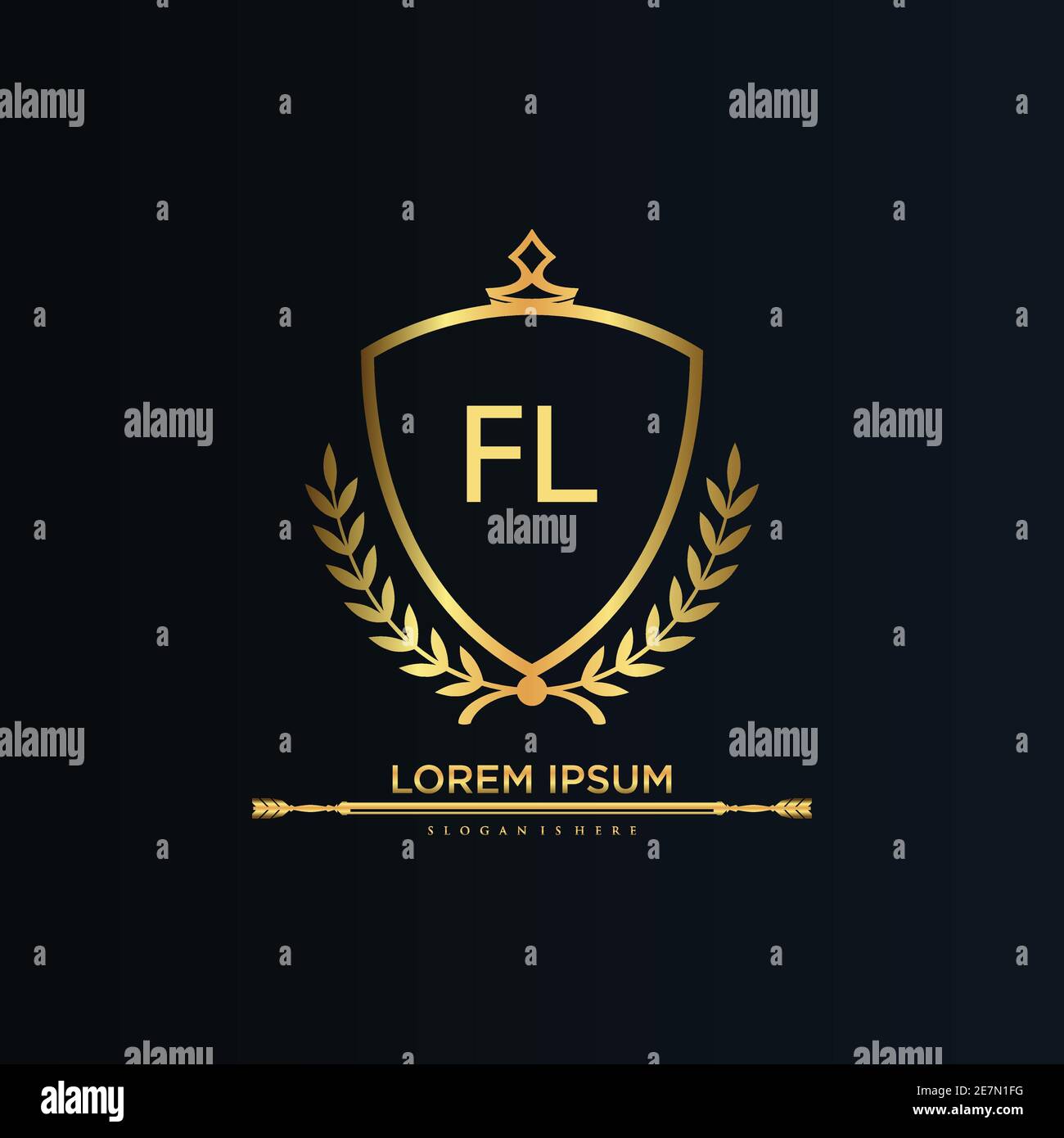 Letter Initial with Royal Template.elegant with crown logo vector, Creative Lettering Logo Vector Illustration Stock Vector