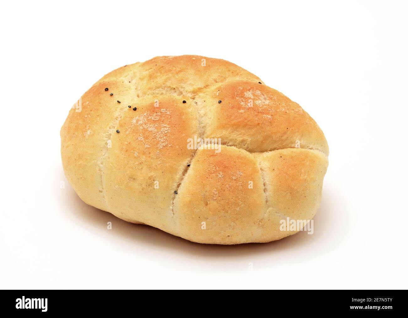 Baked traditional plain soft bun on white background Stock Photo - Alamy