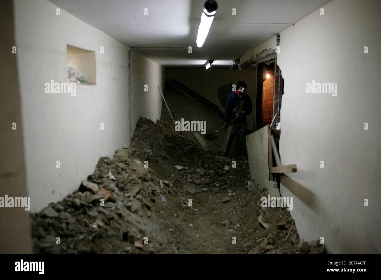 A view of the dungeon-like basement of the Bolivian Interior Ministry in La  Paz, March 3, 2009. The Bolivian attorney's office is investigating whether  former military dictators ordered secret police to torture