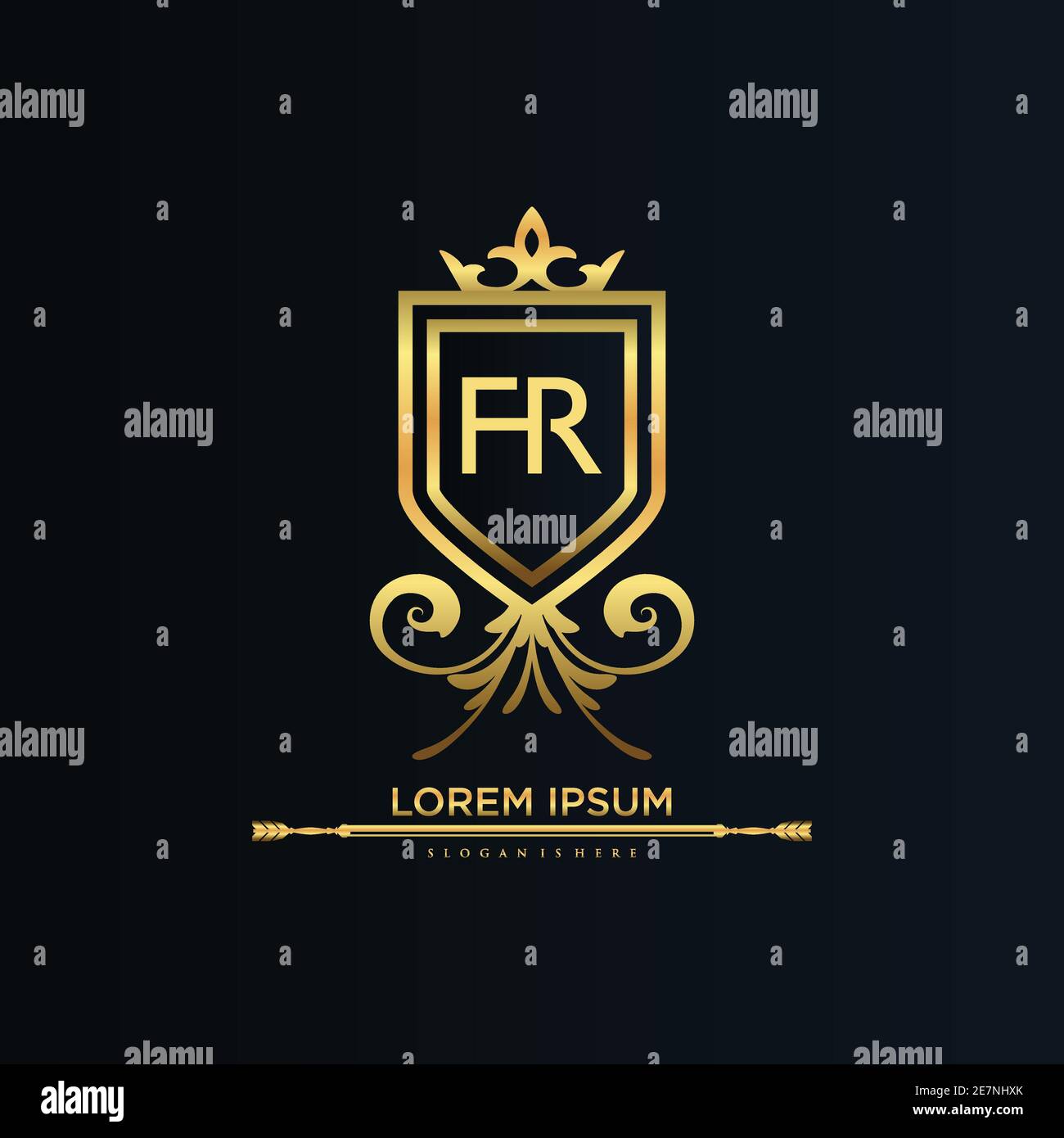 Letter Initial with Royal Template.elegant with crown logo vector ...
