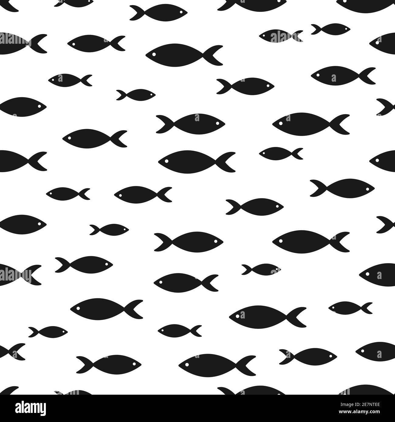 Seamless pattern with black fish on white background. Marine simple  texture. Vector illustration. Ocean ornament Stock Vector Image & Art -  Alamy