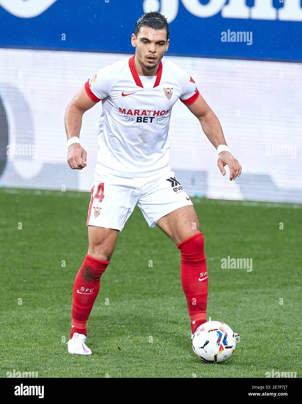 Eibar, Spain. 30 January, 2021. Karim Rekik of Sevilla FC in action during the La Liga match between SD Eibar and Sevilla FC played at Ipurua stadium. Credit: Ion Alcoba/Capturasport/Alamy Live News Stock Photo