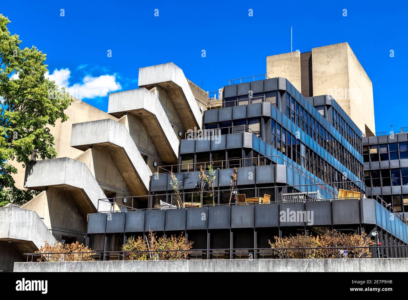 Brutalist building designed by Denys Lasdun housing the UCL Institute of Education, London, UK Stock Photo