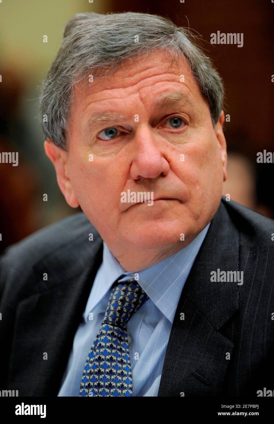 U.S. Special Representative for Afghanistan and Pakistan Richard Holbrooke listens to opening statements as he prepares to testify before a House Foreign Affairs Committee hearing on 'The Future of the US-Pakistan Relationship', on Capitol Hill in Washington, May 5, 2009. The panel questioned Holbrooke on recent territorial gains by the Taliban in western Pakistan.         REUTERS/Mike Theiler   (UNITED STATES POLITICS CONFLICT HEADSHOT) Stock Photo