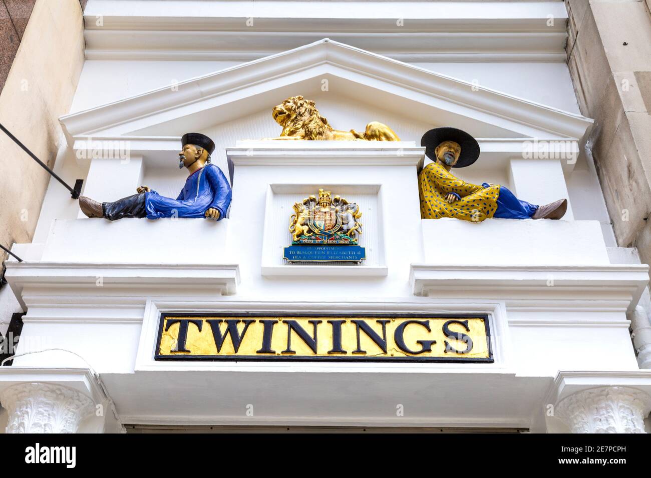 Facade of the 300yearold tea shop Twinings on the Strand, London, UK