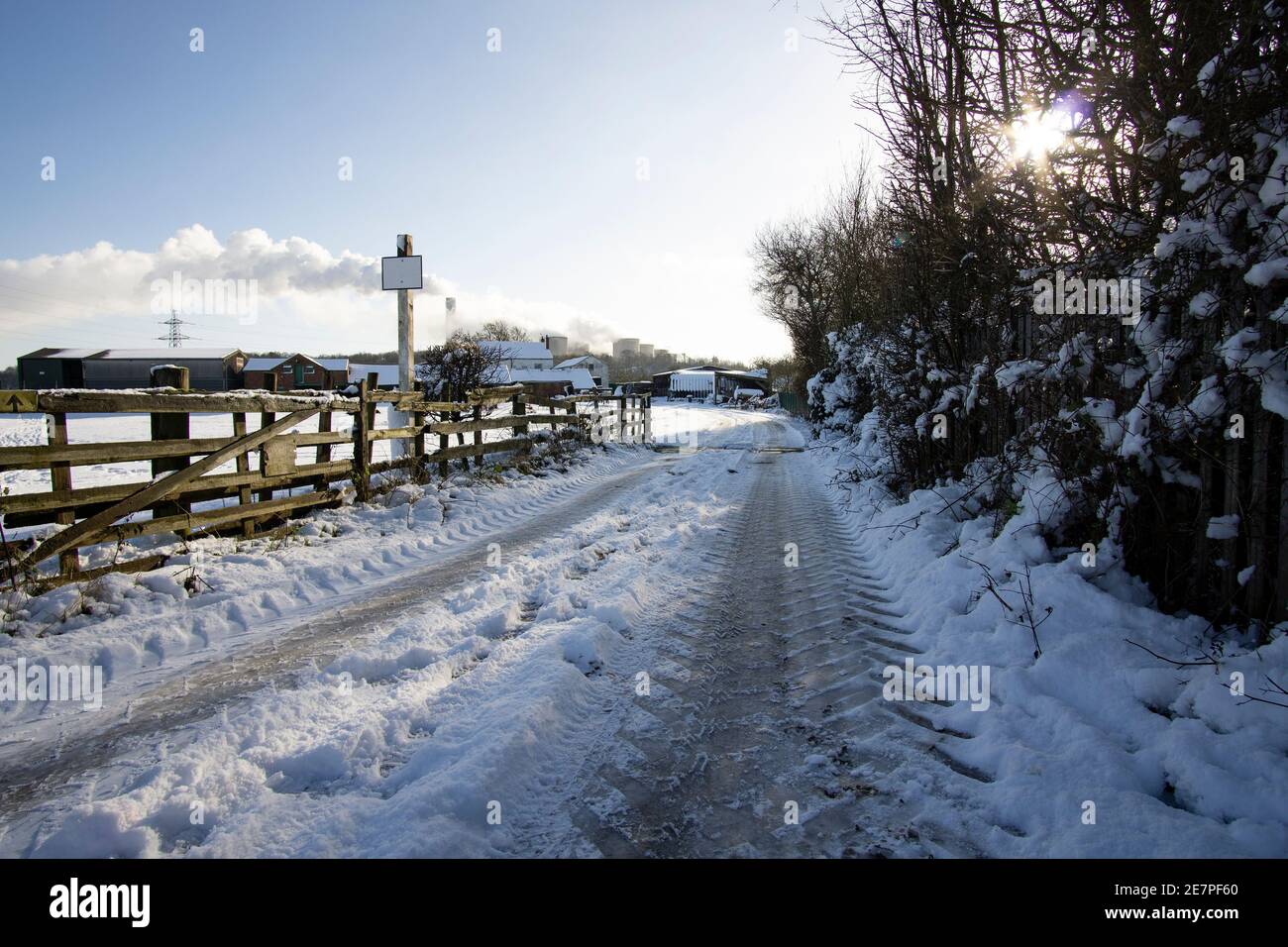 Old farms in winter landscape hi-res stock photography and images - Alamy