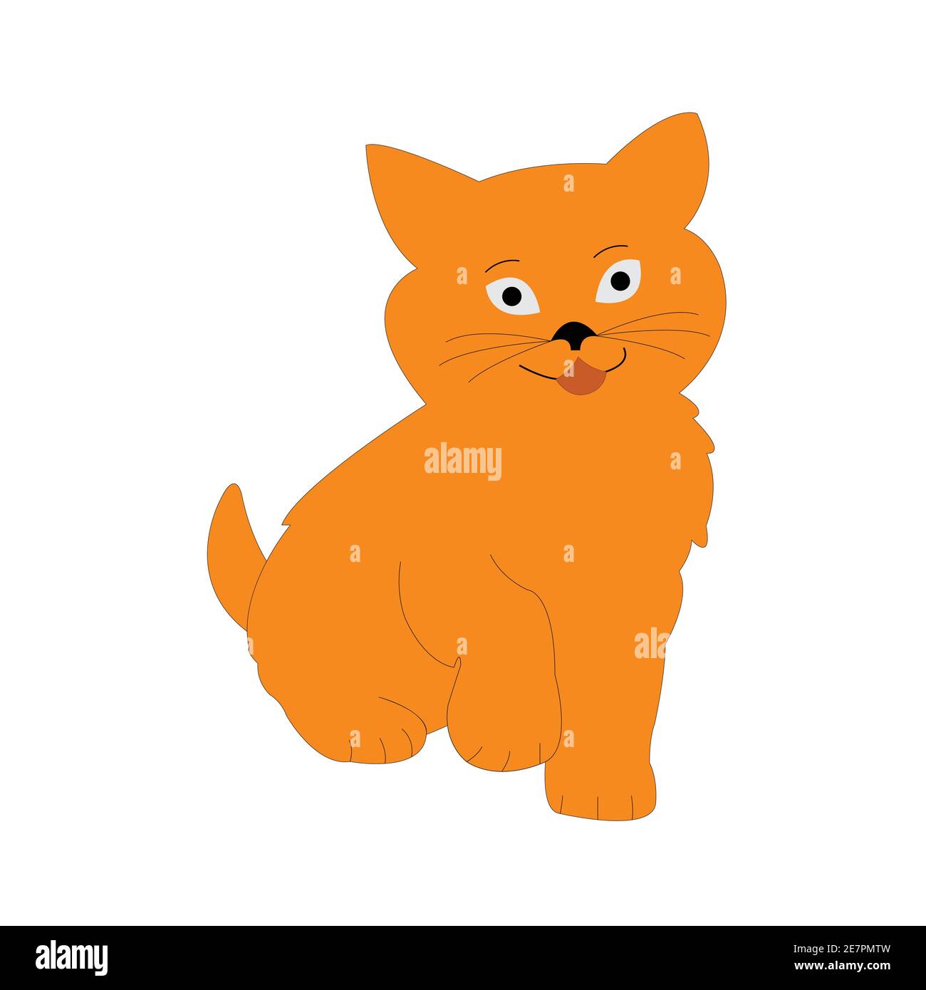 Cute orange cat vector illustration on white Stock Vector Image & Art