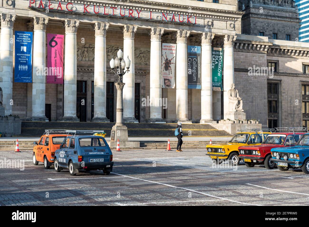 Warsaw, Poland February 08, 2020 Fiat 125p i126p classic car exhibition. Cars from the PRL