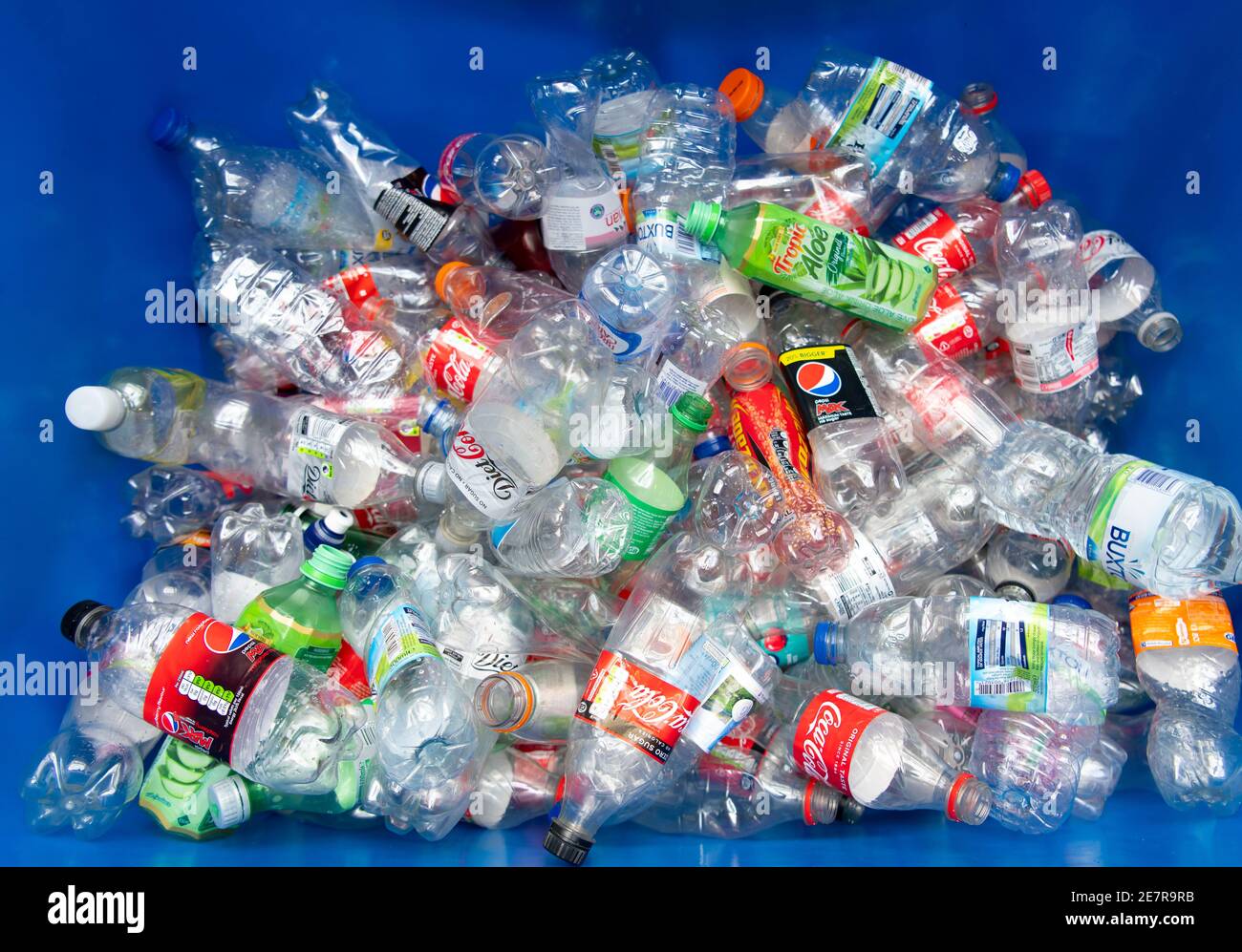 Plastic bottles collected for recycling Stock Photo Alamy