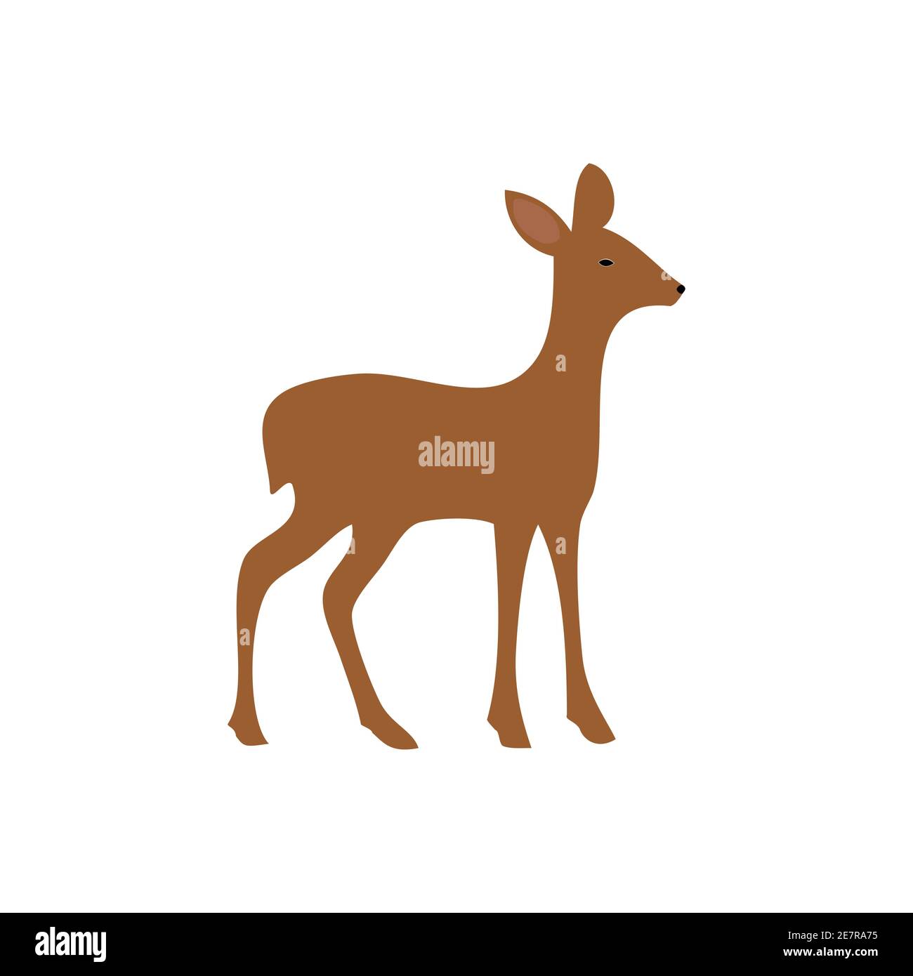 Cute brown faun on a white backdrop Stock Vector