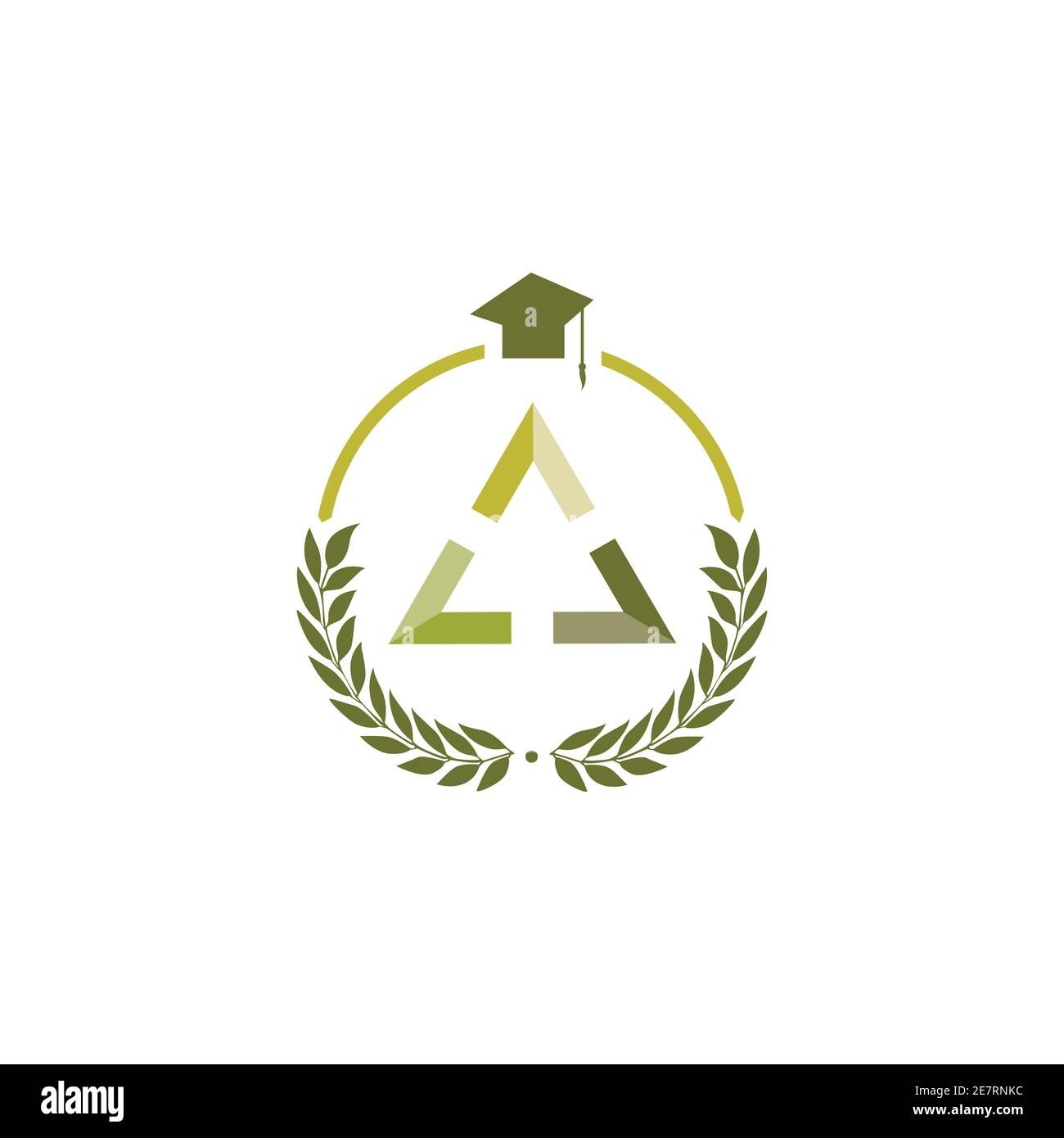 Abstract triangle symbol education logo emblem design template. Abstract education logo for school or university design template Stock Vector