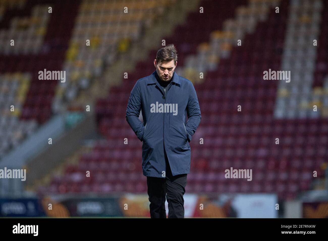 Bradford, UK. 30th Jan, 2021. BRADFORD, ENGLAND. JAN 30TH Michael Jolley, Barrow manager, after the Sky Bet League 2 match between Bradford City and Barrow at the Utilita Energy Stadium, Bradford on Saturday 30th January 2021. (Credit: Pat Scaasi | MI News) Credit: MI News & Sport /Alamy Live News Stock Photo