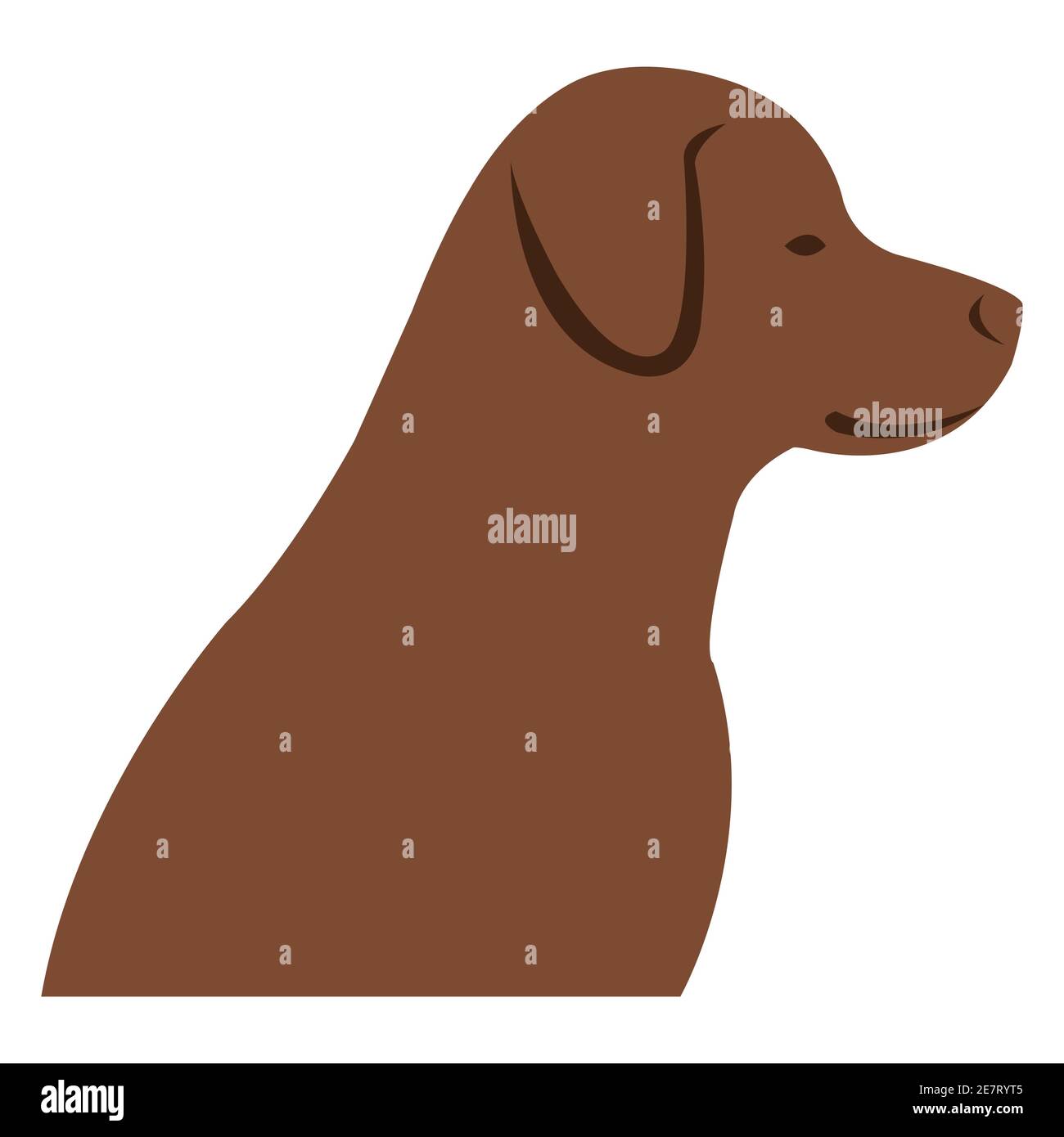 profile of a brown dog on clean white backdrop Stock Vector