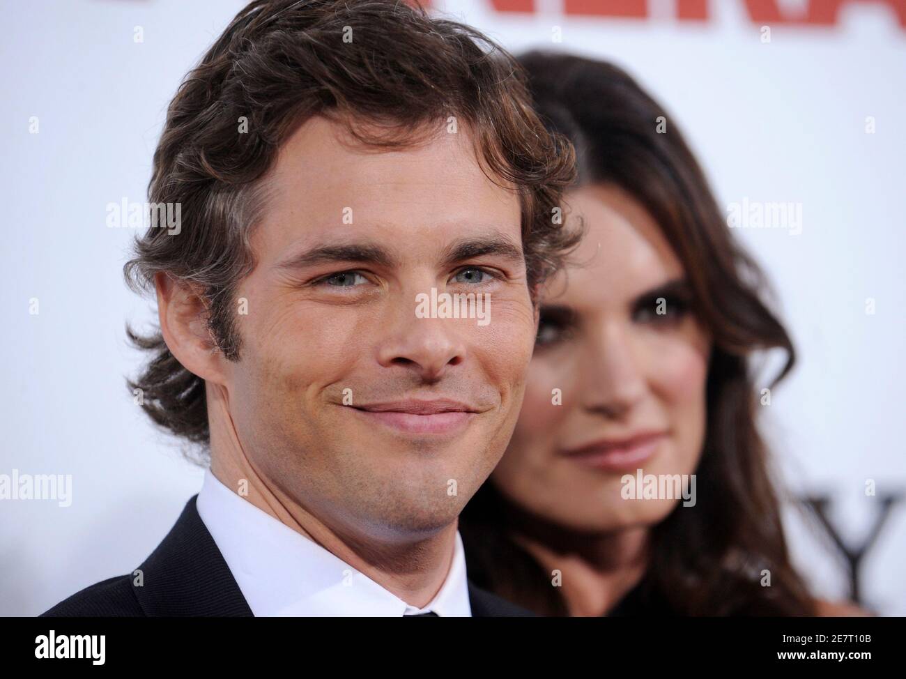 Cast member James Marsden (L) and wife Lisa attend the premiere of the