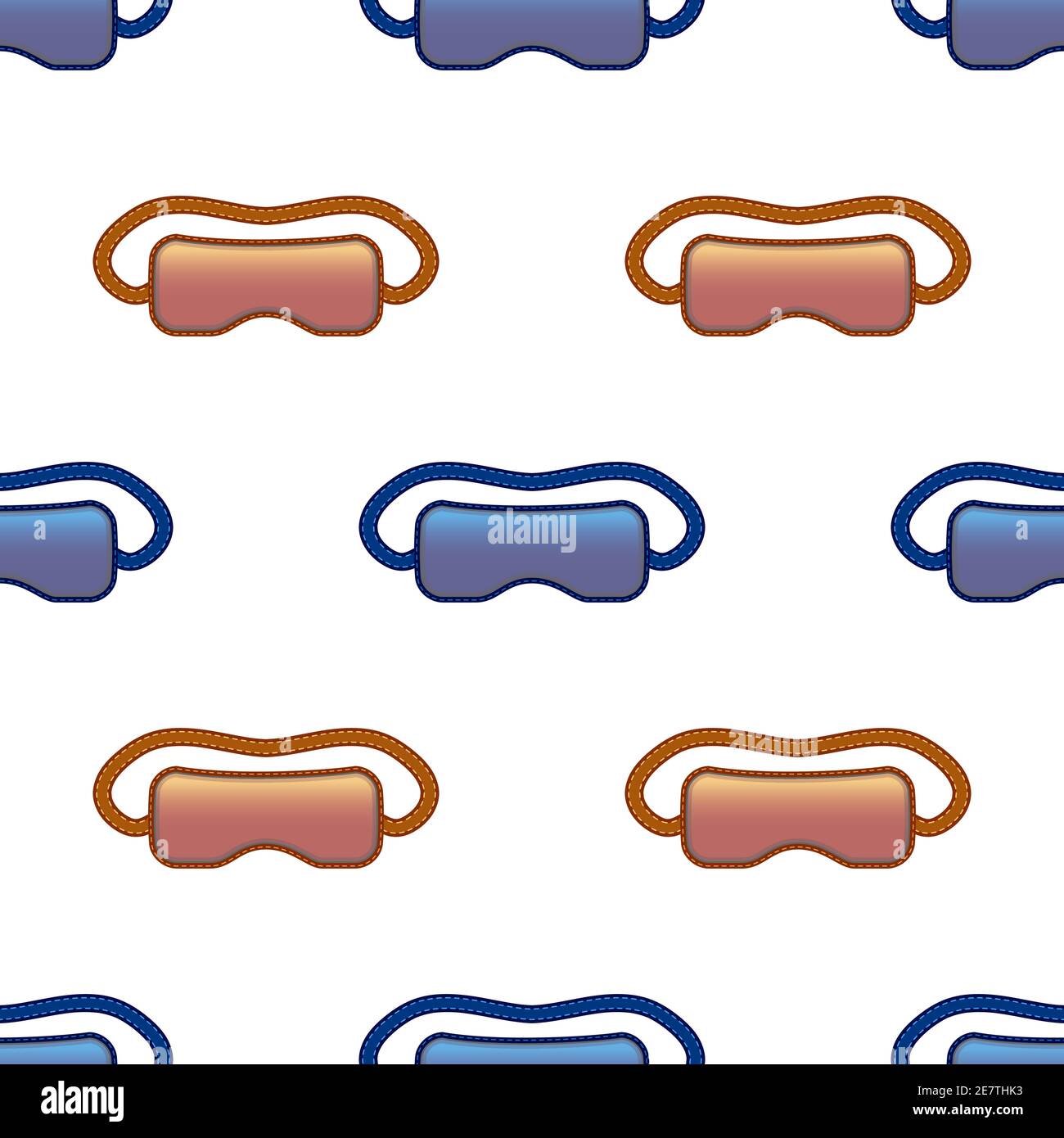 Sleep Mask Icon Seamless Pattern Isolated on White Background Stock Vector