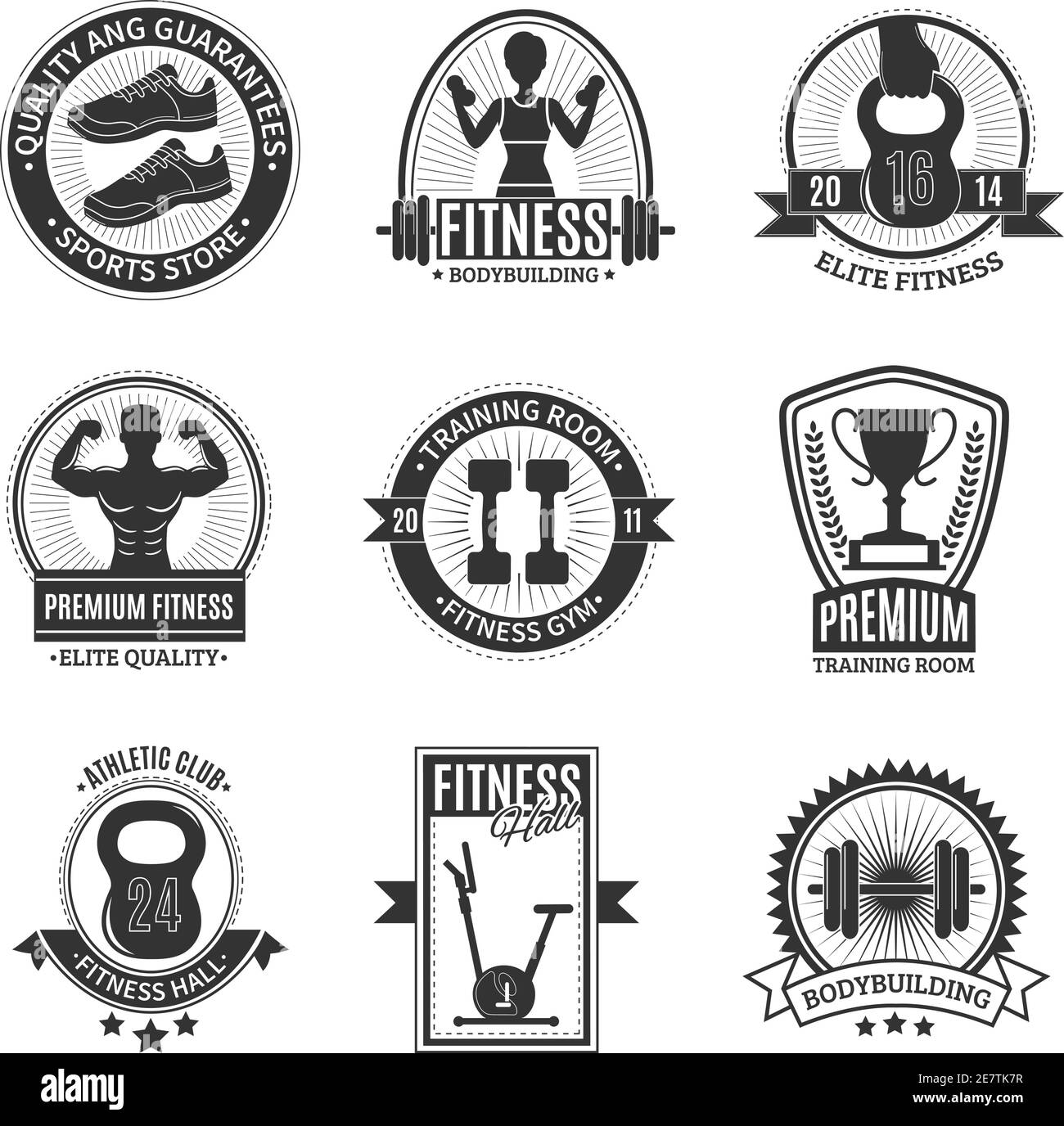 Fitness hall athletic club elite gym training room and sports store