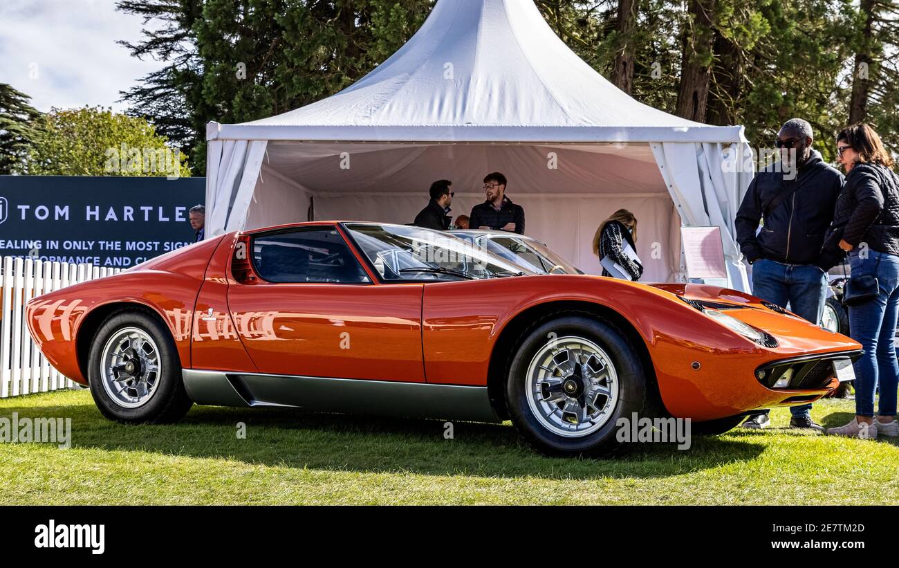 Lamborghini Miura on show at the Concours d’Elégance held at Blenheim Palace, Oxfordshire on the 26th September 2020 Stock Photo