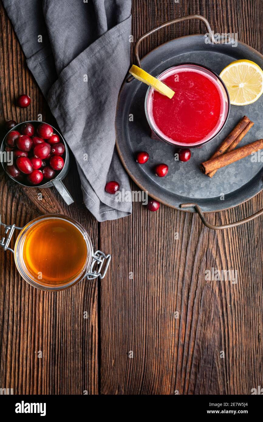 Healthy drink for urinary tract health, homemade cranberry juice with