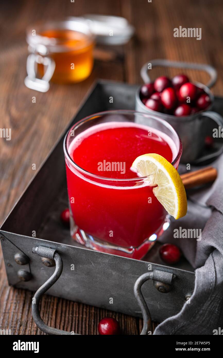 Healthy drink for urinary tract health, homemade cranberry juice with