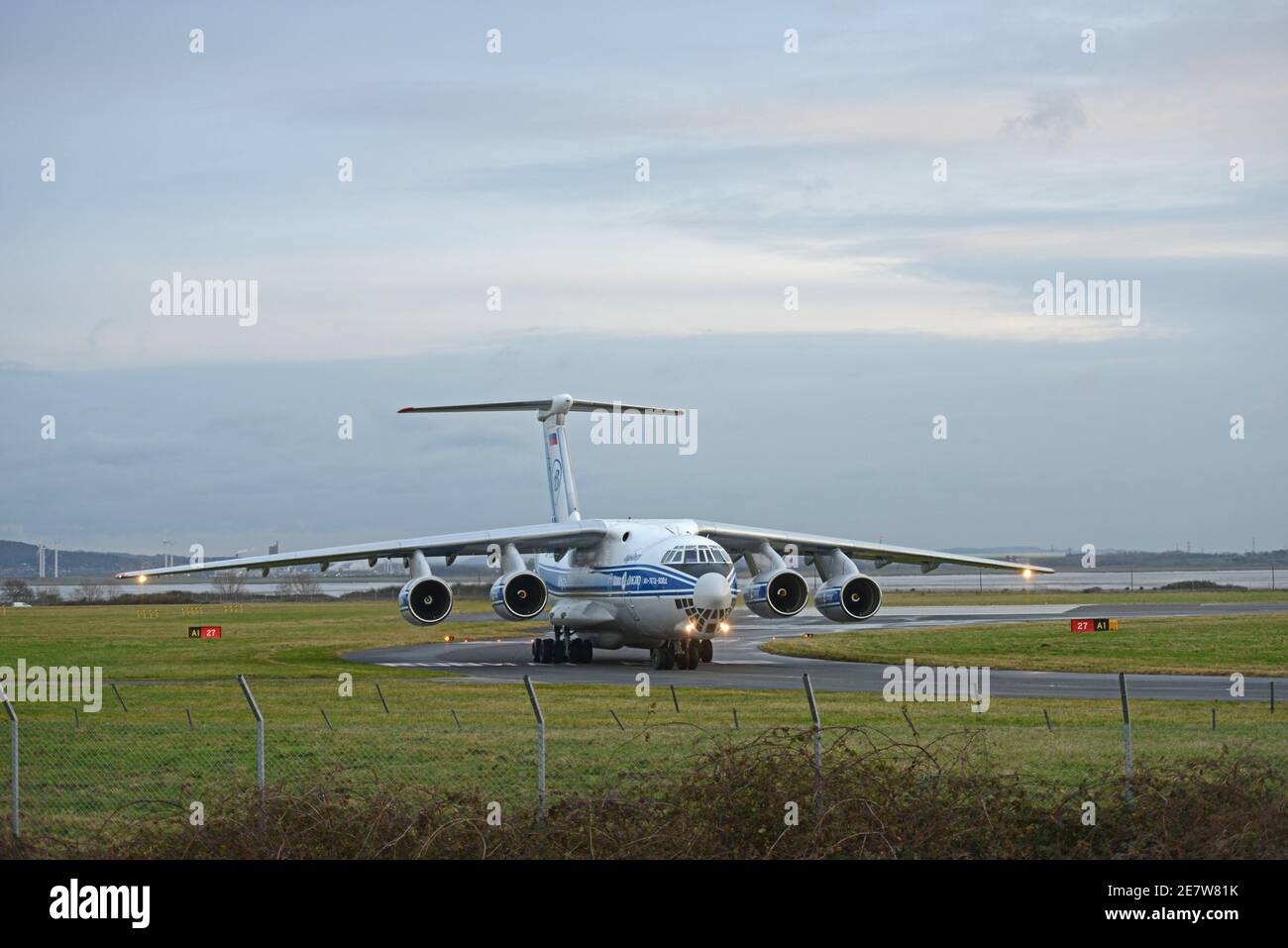 An VOLGA DNEPR IL-76 ILYUSHIN RA-76951 arriving at LIVERPOOL JOHN