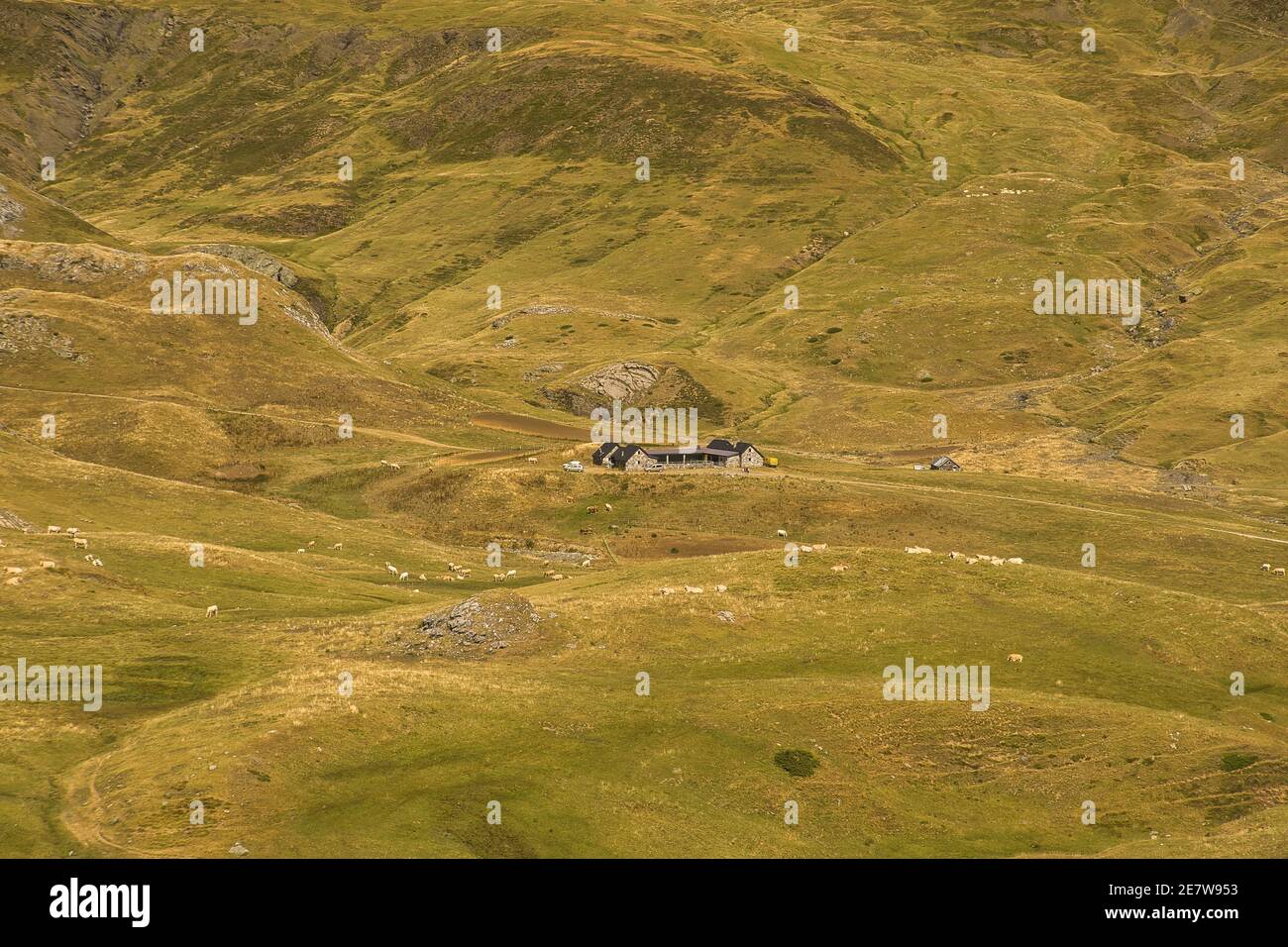 Col du Portalet. Located in Huesca. Border between Spain and France. Panorama. View Landscape Stock Photo