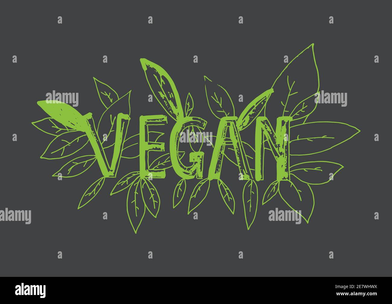 Vegan hand-drawn lettering on a dark grey background Stock Vector Image ...