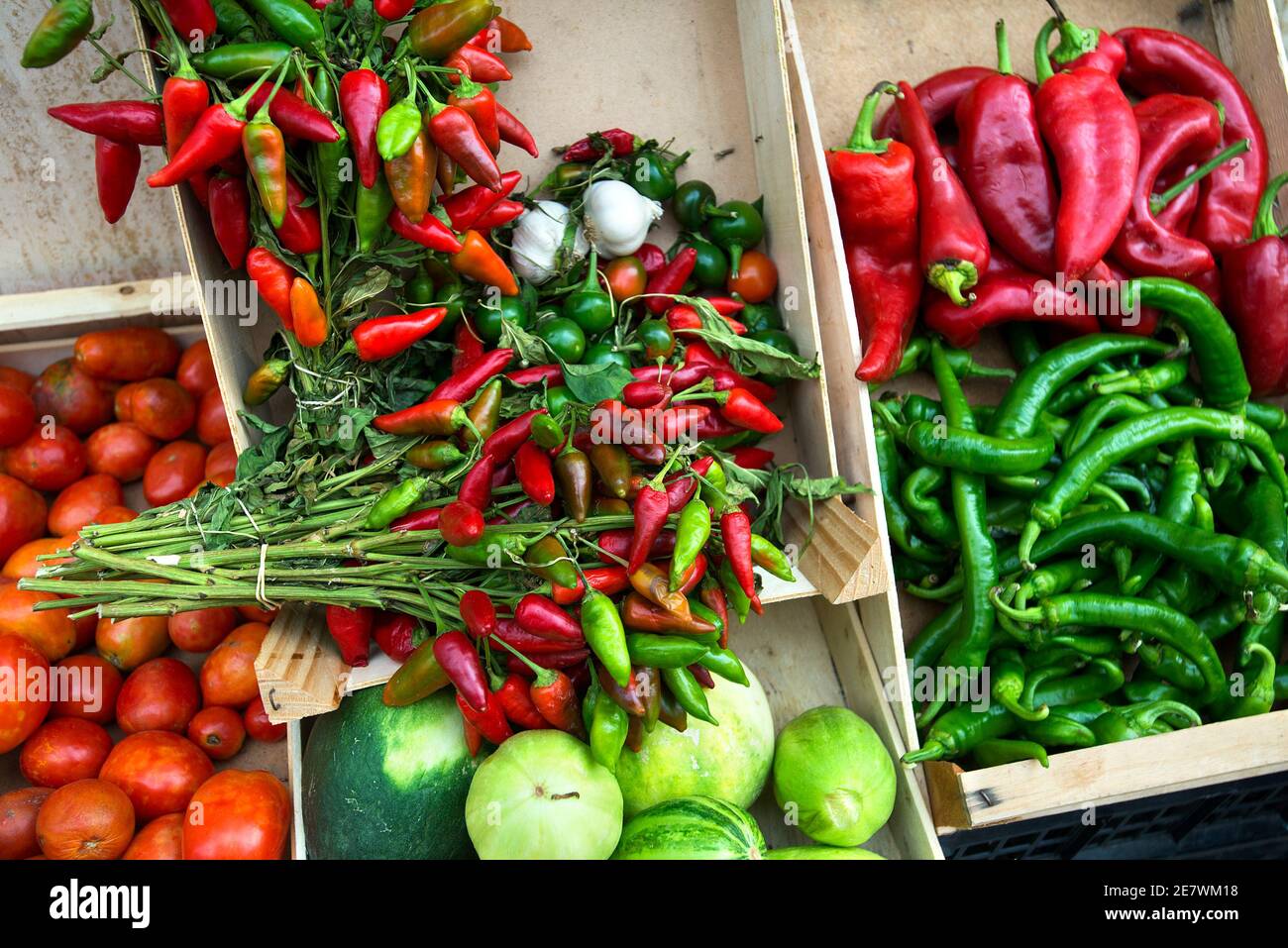 Local vegetable produce on sale, Puglia, Italy Stock Photo