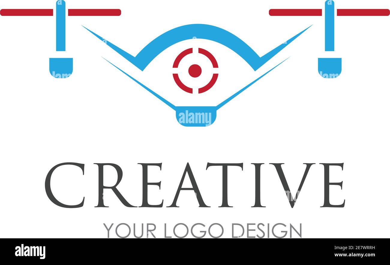 drone logo design vector illustration Stock Vector