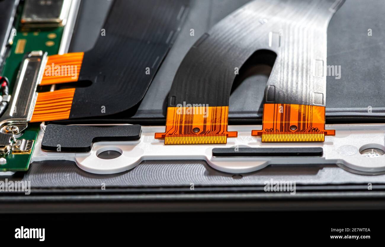 Dissasembled tablet electronic circuit board Stock Photo