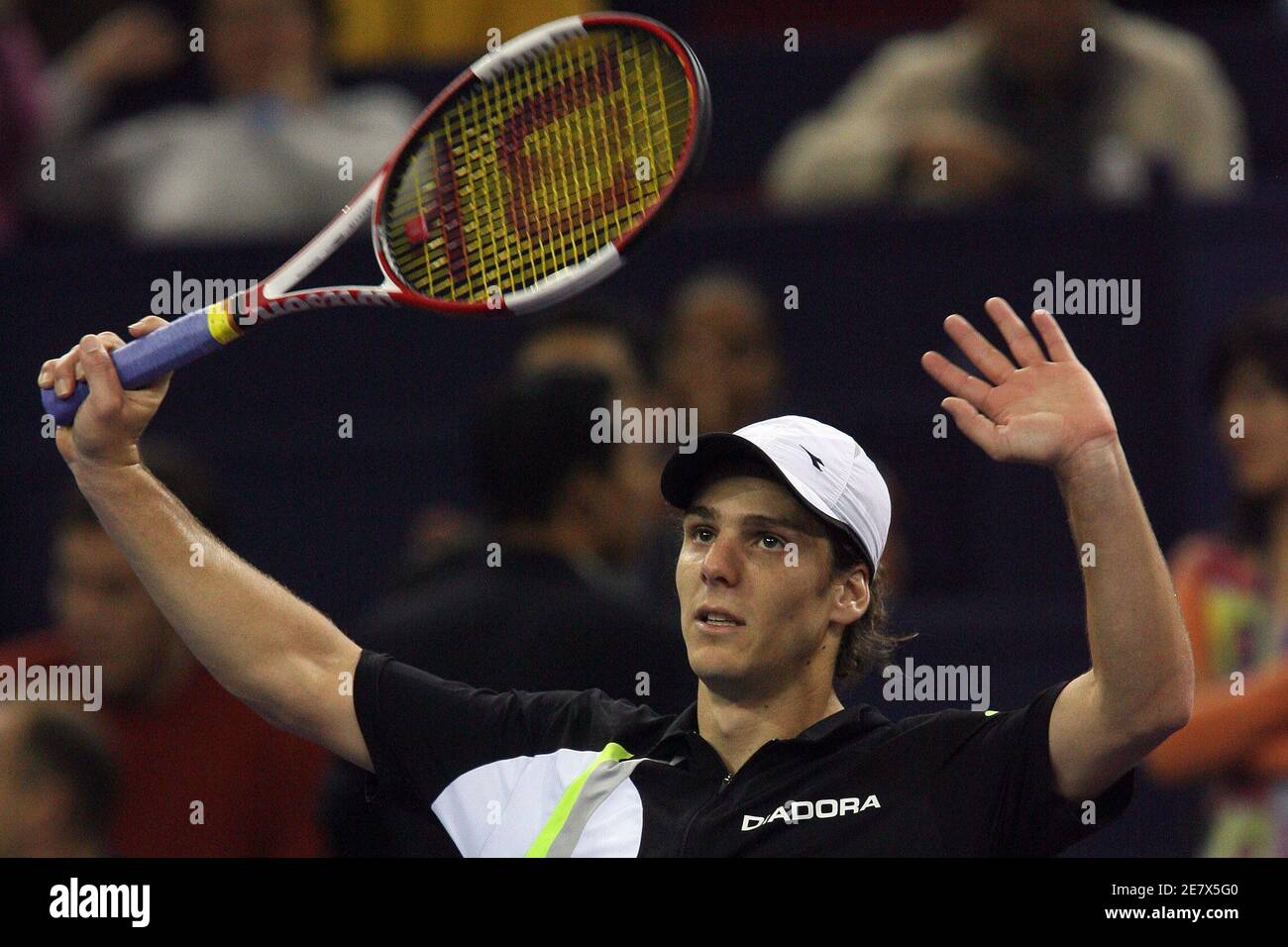 Gaston Gaudio Of Argentina Reacts At The End Of A Match With Fernando Gonzalez Of Chile