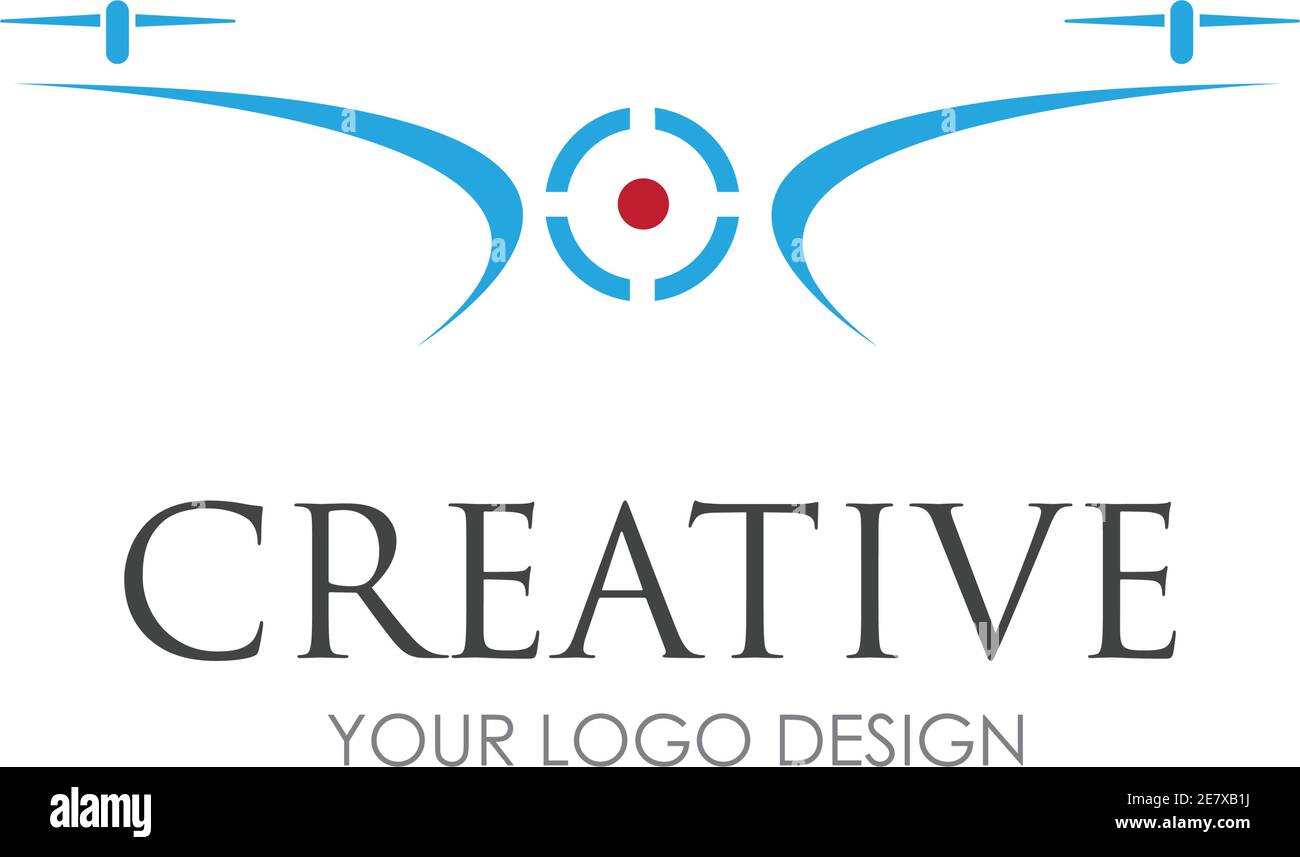 drone logo design vector illustration Stock Vector