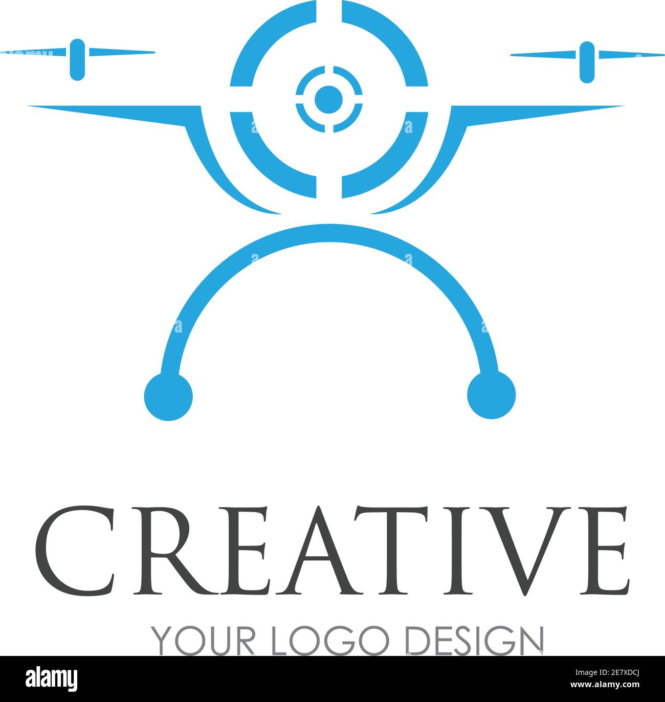 drone logo design vector illustration Stock Vector