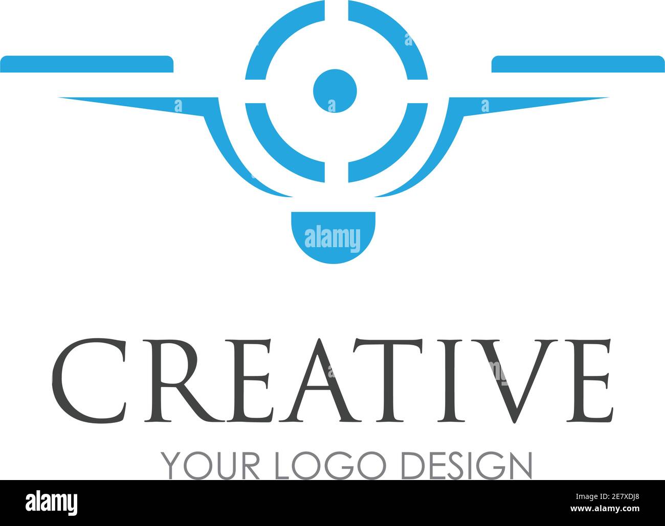 drone logo design vector illustration Stock Vector