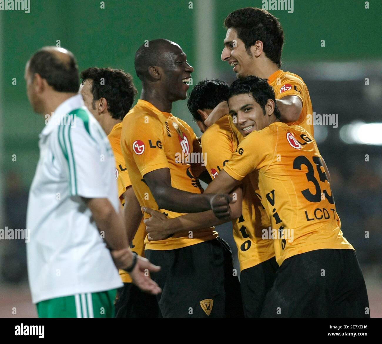 Al qadsia players celebrate goal hires stock photography and images