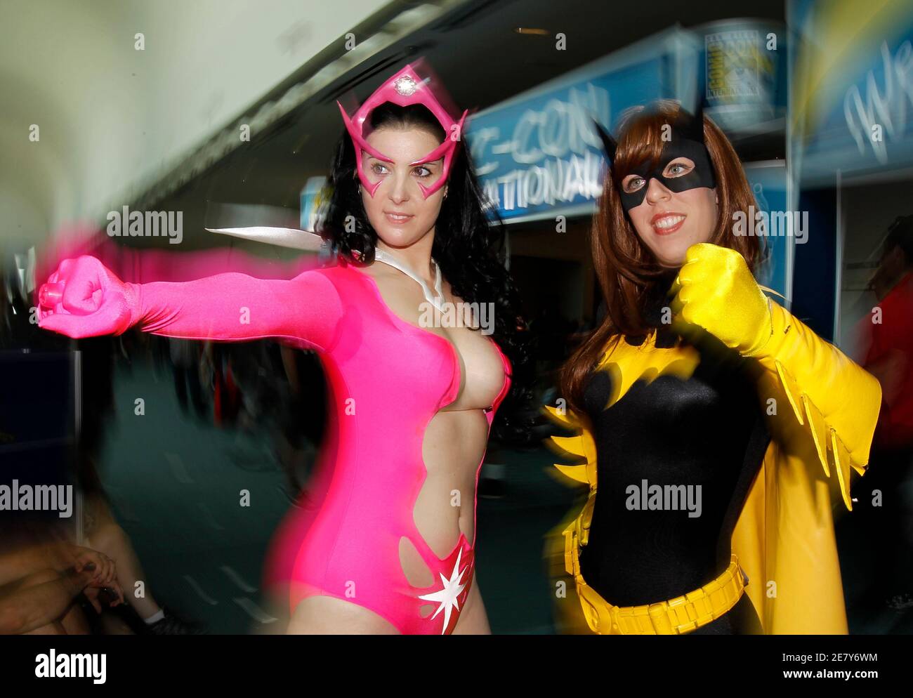 Attendees arrive in costume for the third day of the pop culture convention Comic Con in San Diego, California July 24, 2010.    REUTERS/Mike Blake  (UNITED STATES - Tags: ENTERTAINMENT SOCIETY) Stock Photo