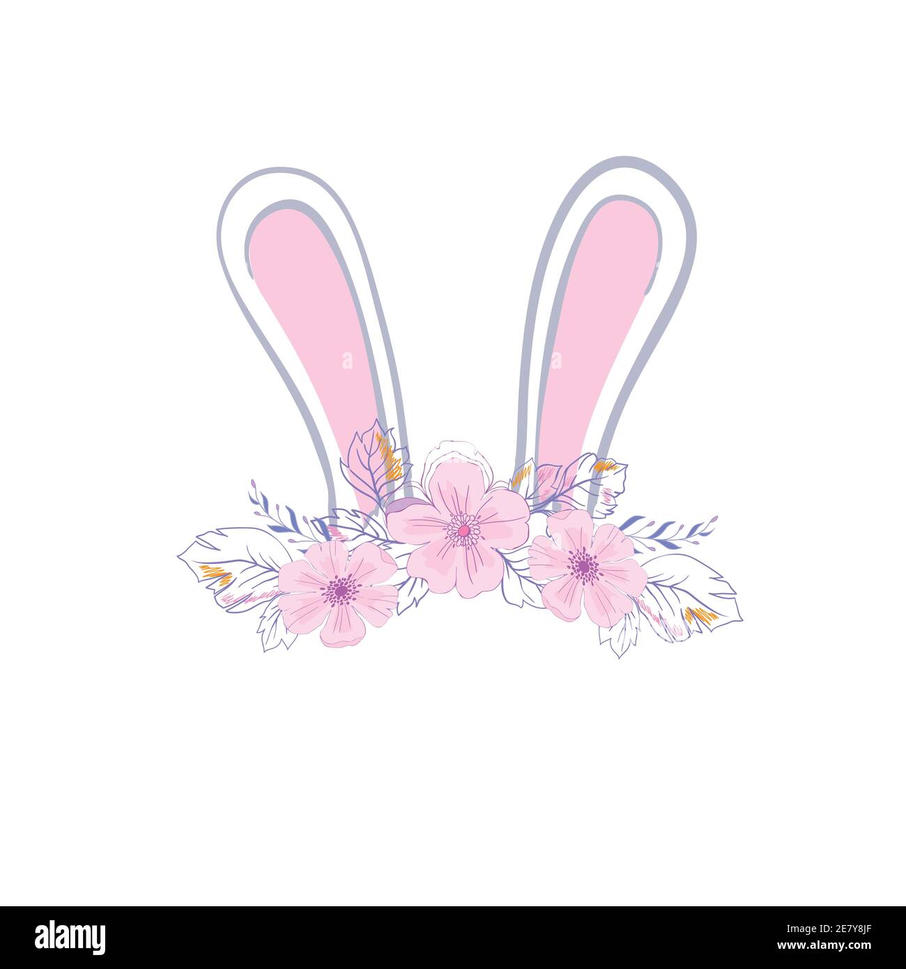 Cartoon little bunny holding Easter egg Stock Vector