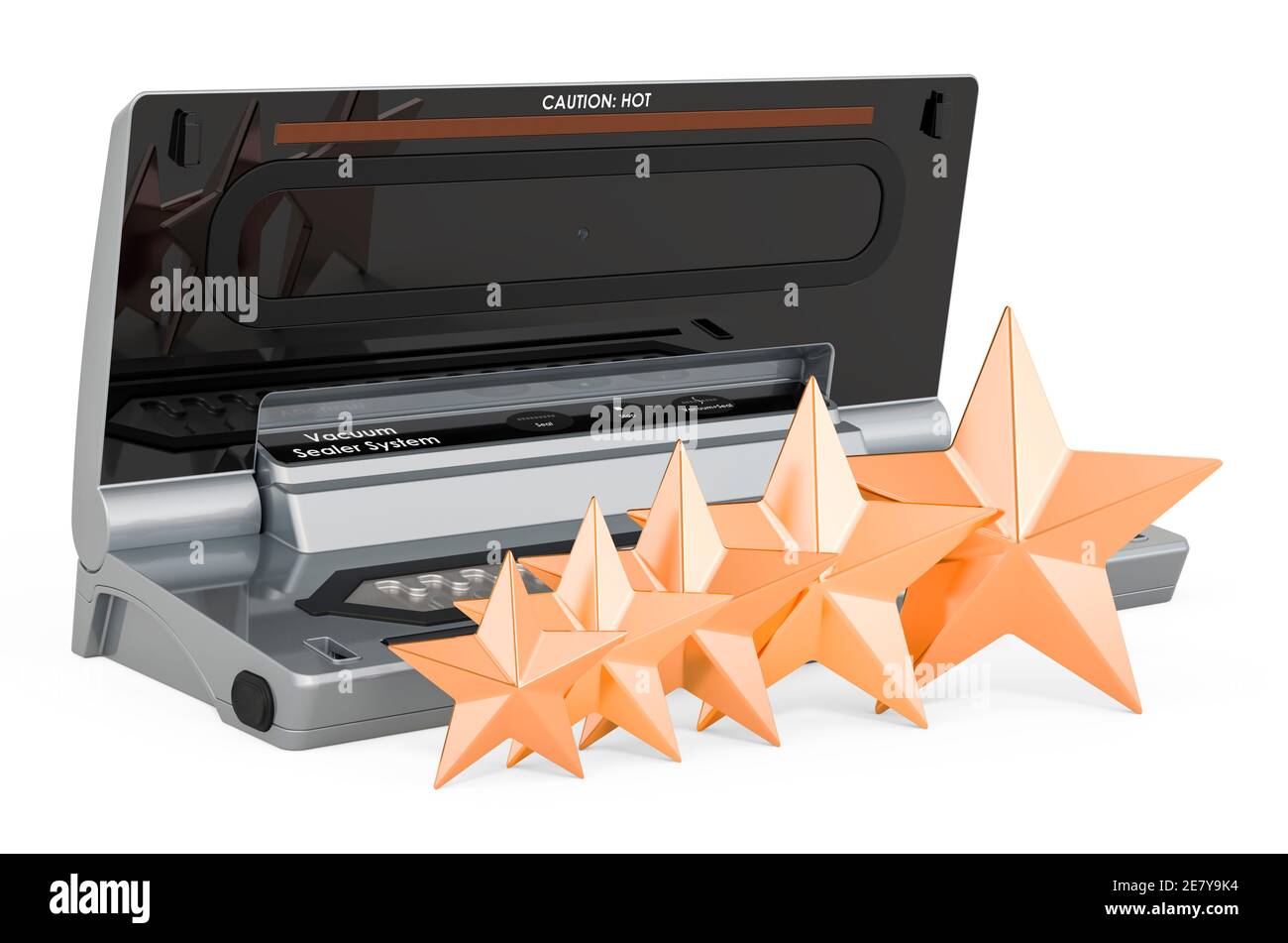 Customer rating of vacuum sealer. 3D rendering isolated on white