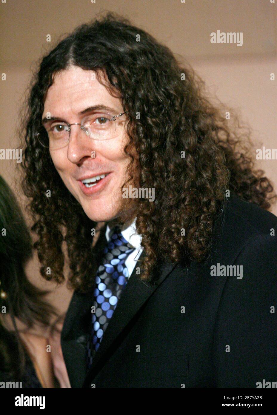 Grammy Award winner Weird Al Yankovic arrives at the Sony BMG Music Entertainment after- party in Beverly Hills February 11, 2007. REUTERS/Gus Ruelas  (UNITED STATES) Stock Photo