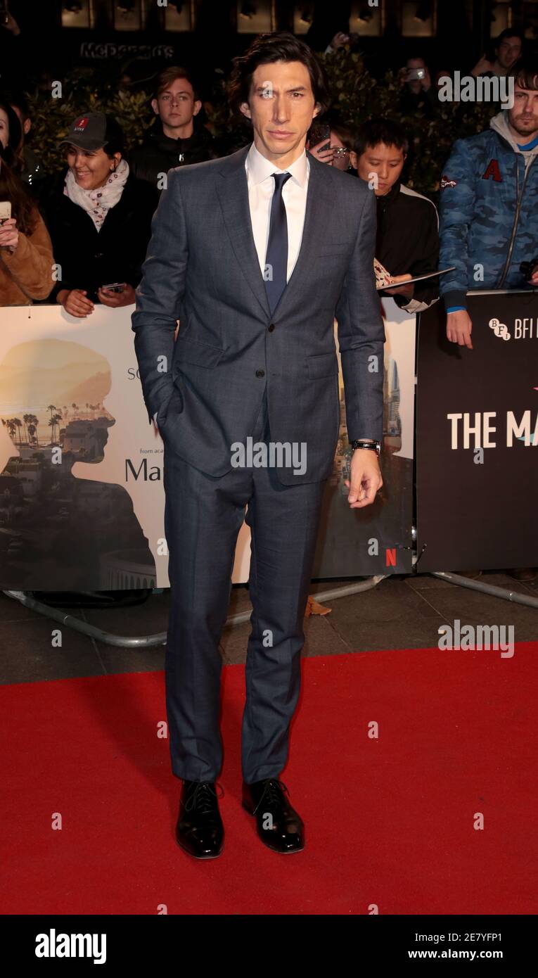 Oct 06, 2019 - London, England, UK - BFI London Film Festival 2019 - Marriage Story Premiere   Photo Shows: Adam Driver Stock Photo