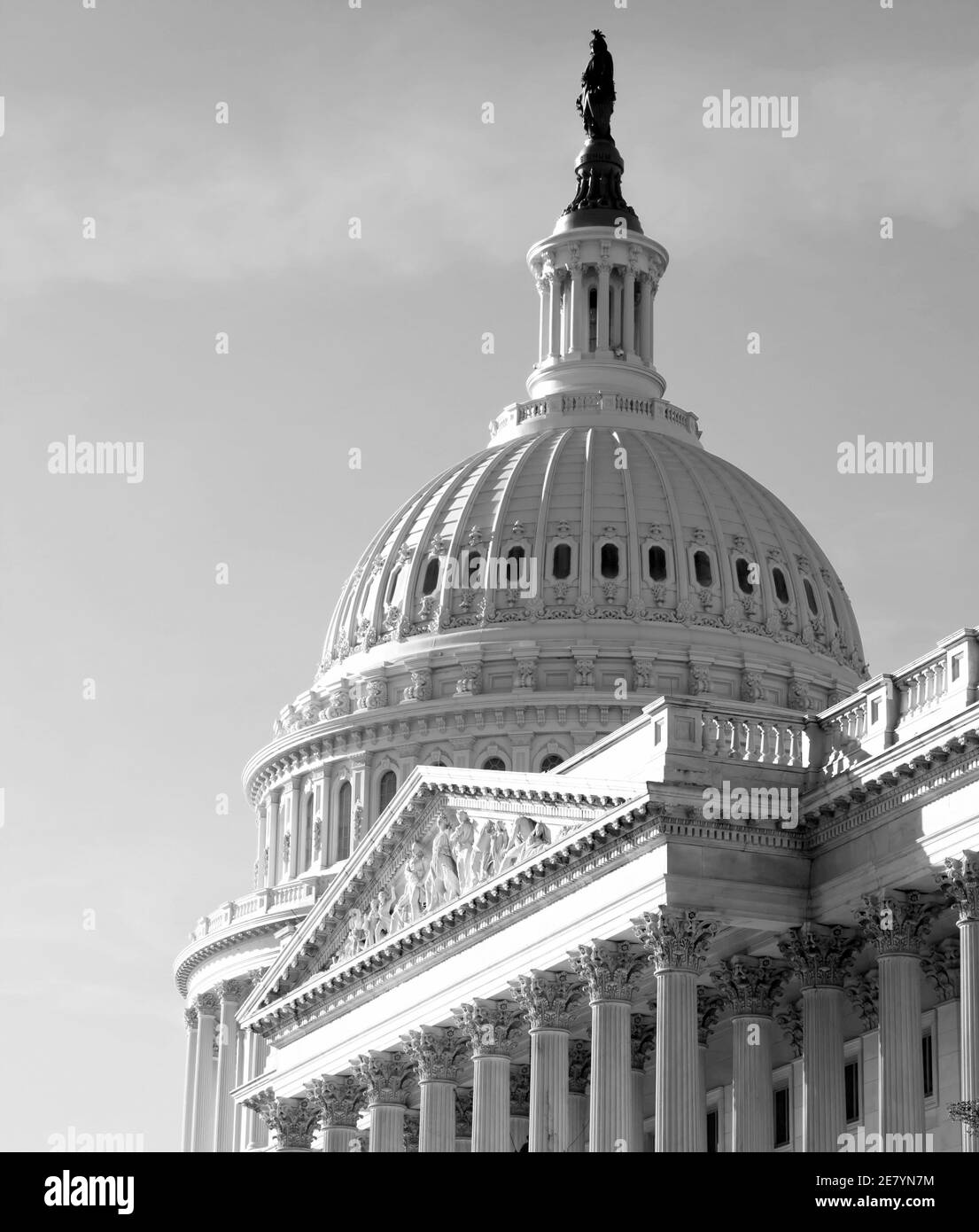 Washington dc capitol building architecture flag american usa Black and ...