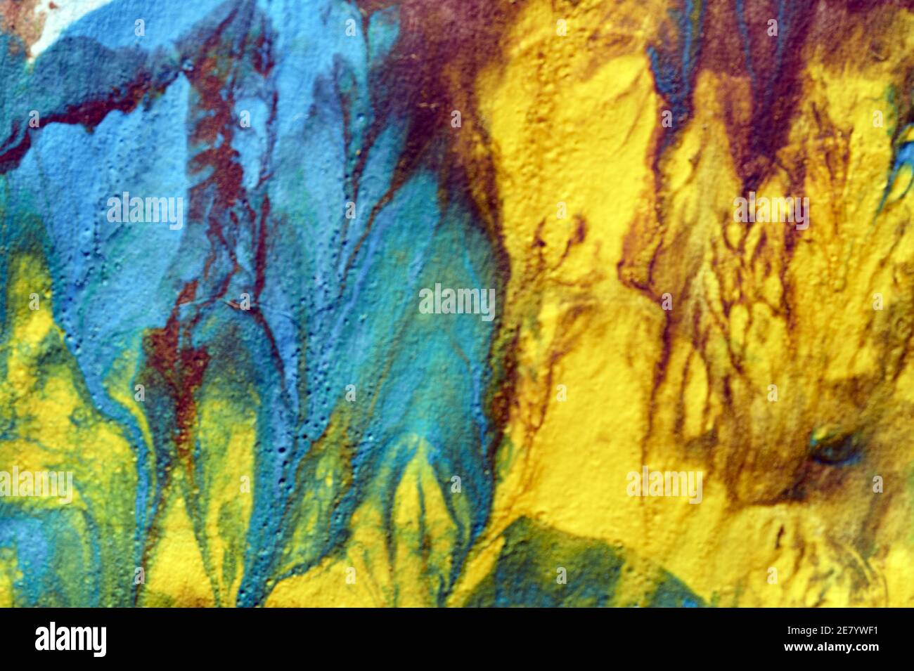 Macro shot of acrylic paint and oil mixture. Stock Photo